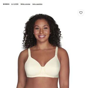 Vanity Fair Lingerie Beauty Back Smoother Full-Figure Wireless Bra 42C Ivory
